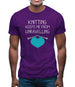 Knitting Keeps Me From Unravelling Mens T-Shirt