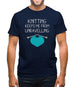 Knitting Keeps Me From Unravelling Mens T-Shirt