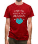 Knitting Keeps Me From Unravelling Mens T-Shirt