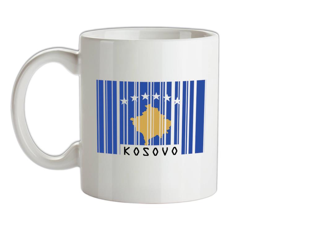 Kosovo Barcode Style Flag Ceramic Mug
