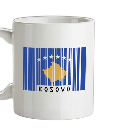 Kosovo Barcode Style Flag Ceramic Mug