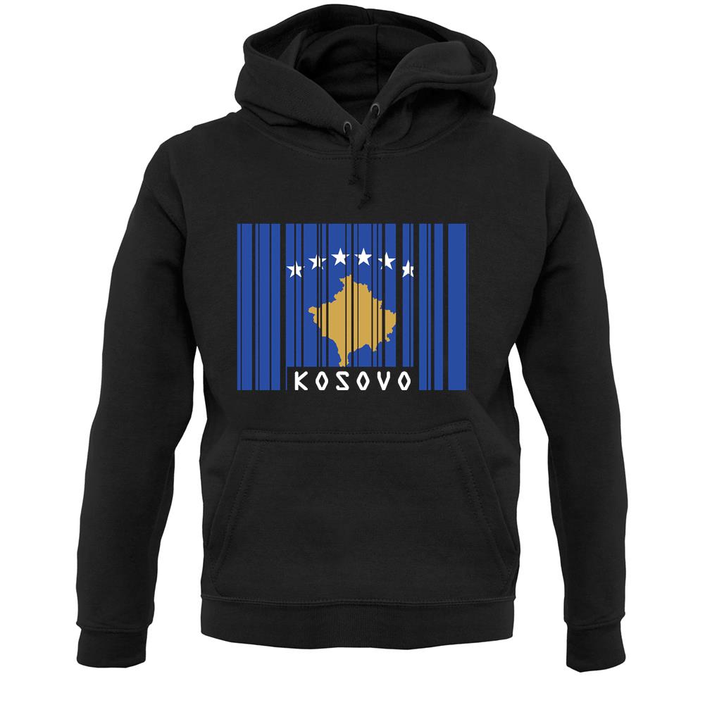 Kosovo Barcode Style Flag Unisex Hoodie