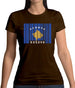 Kosovo Barcode Style Flag Womens T-Shirt