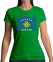 Kosovo Barcode Style Flag Womens T-Shirt