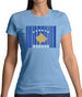 Kosovo Barcode Style Flag Womens T-Shirt