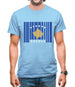 Kosovo Barcode Style Flag Mens T-Shirt