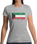 Kuwait Barcode Style Flag Womens T-Shirt