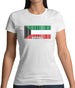 Kuwait Barcode Style Flag Womens T-Shirt