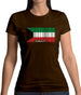 Kuwait Barcode Style Flag Womens T-Shirt