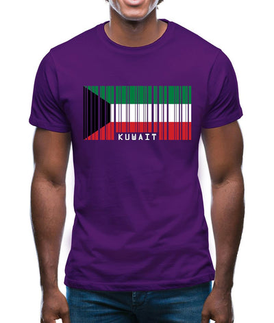 Kuwait Barcode Style Flag Mens T-Shirt