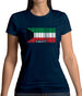Kuwait Barcode Style Flag Womens T-Shirt