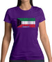 Kuwait Barcode Style Flag Womens T-Shirt