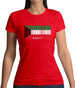 Kuwait Barcode Style Flag Womens T-Shirt