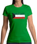 Kuwait Grunge Style Flag Womens T-Shirt