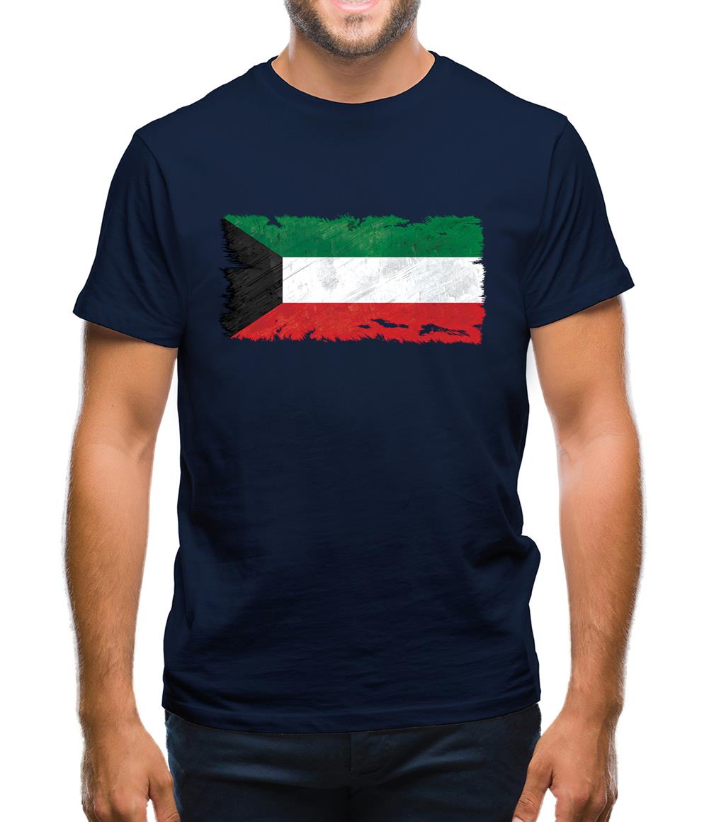 Kuwait Grunge Style Flag Mens T-Shirt