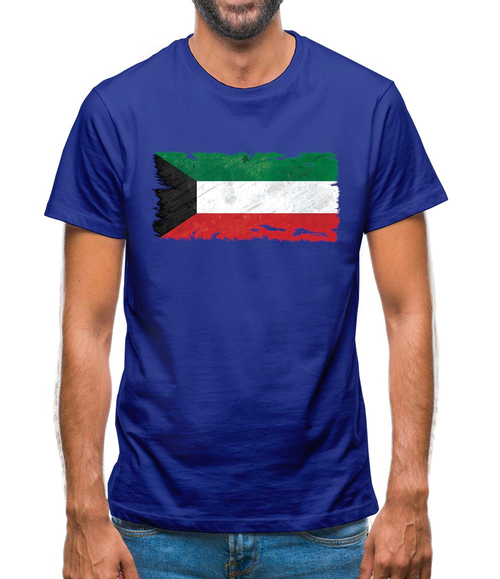 Kuwait Grunge Style Flag Mens T-Shirt