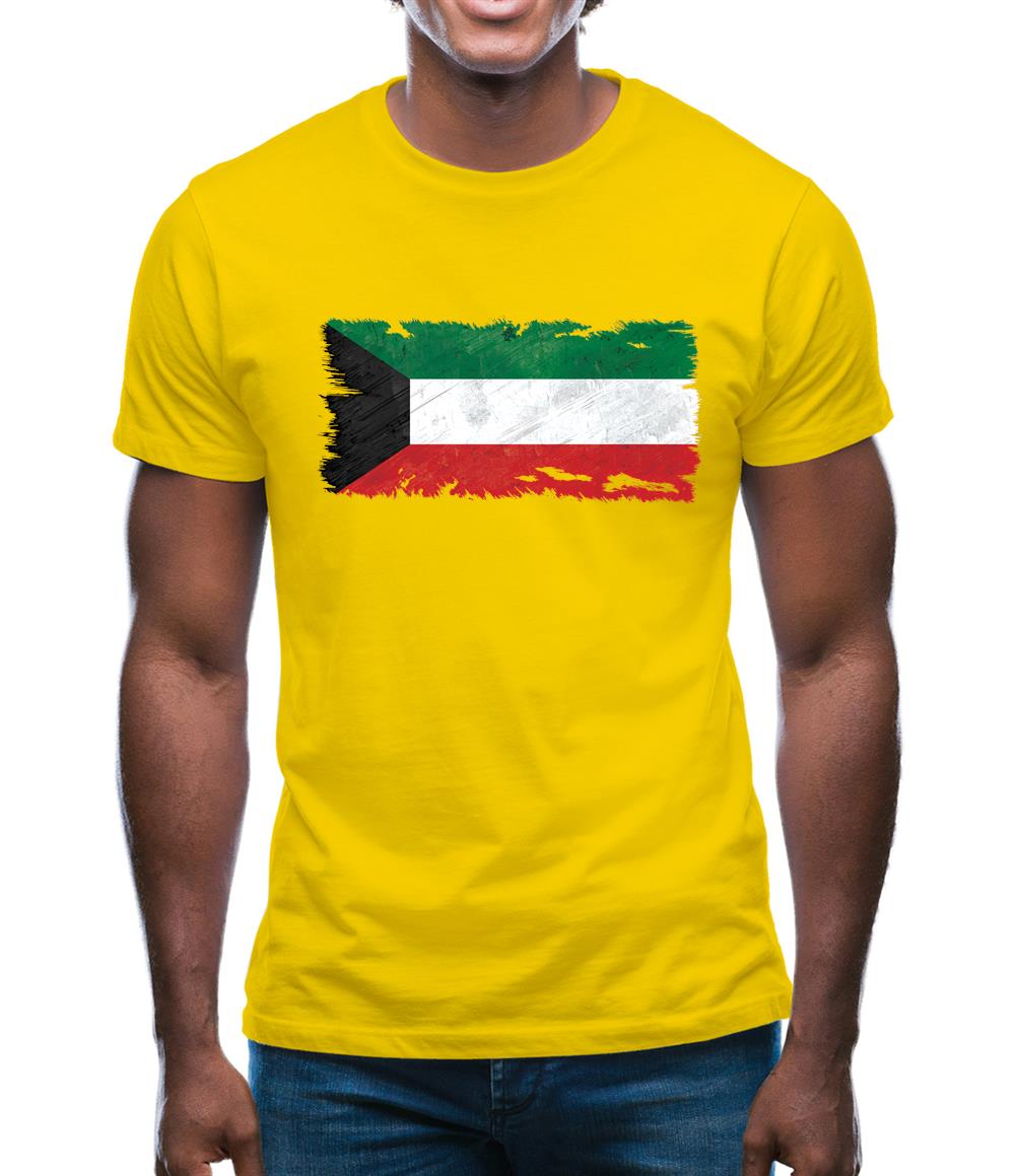 Kuwait Grunge Style Flag Mens T-Shirt