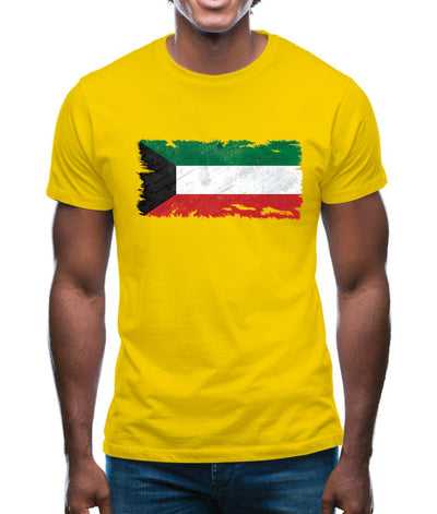 Kuwait Grunge Style Flag Mens T-Shirt