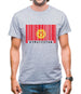 Kyrgyzstan Barcode Style Flag Mens T-Shirt