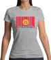 Kyrgyzstan Barcode Style Flag Womens T-Shirt