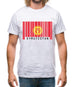 Kyrgyzstan Barcode Style Flag Mens T-Shirt