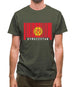 Kyrgyzstan Barcode Style Flag Mens T-Shirt