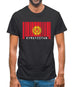 Kyrgyzstan Barcode Style Flag Mens T-Shirt