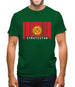 Kyrgyzstan Barcode Style Flag Mens T-Shirt