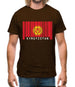 Kyrgyzstan Barcode Style Flag Mens T-Shirt