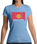 Kyrgyzstan Barcode Style Flag Womens T-Shirt