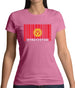 Kyrgyzstan Barcode Style Flag Womens T-Shirt