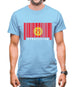 Kyrgyzstan Barcode Style Flag Mens T-Shirt