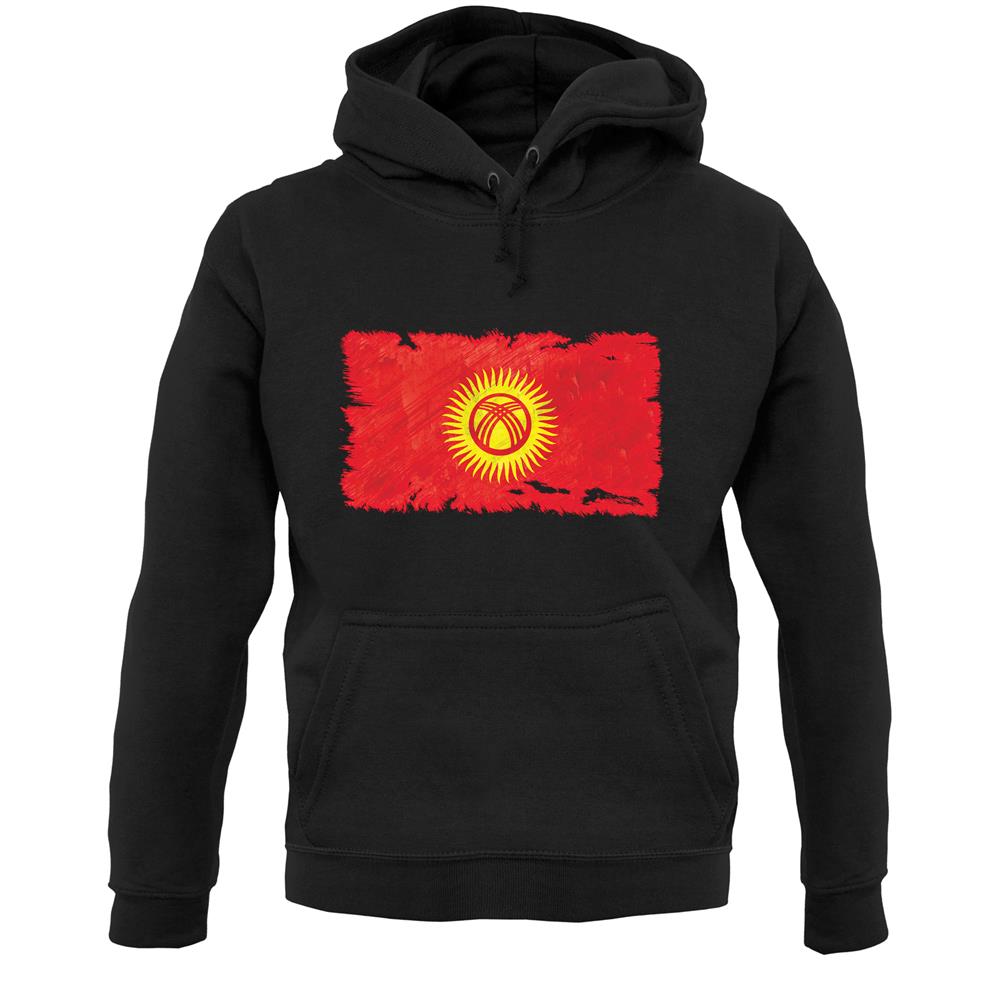 Kyrgyzstan Grunge Style Flag Unisex Hoodie