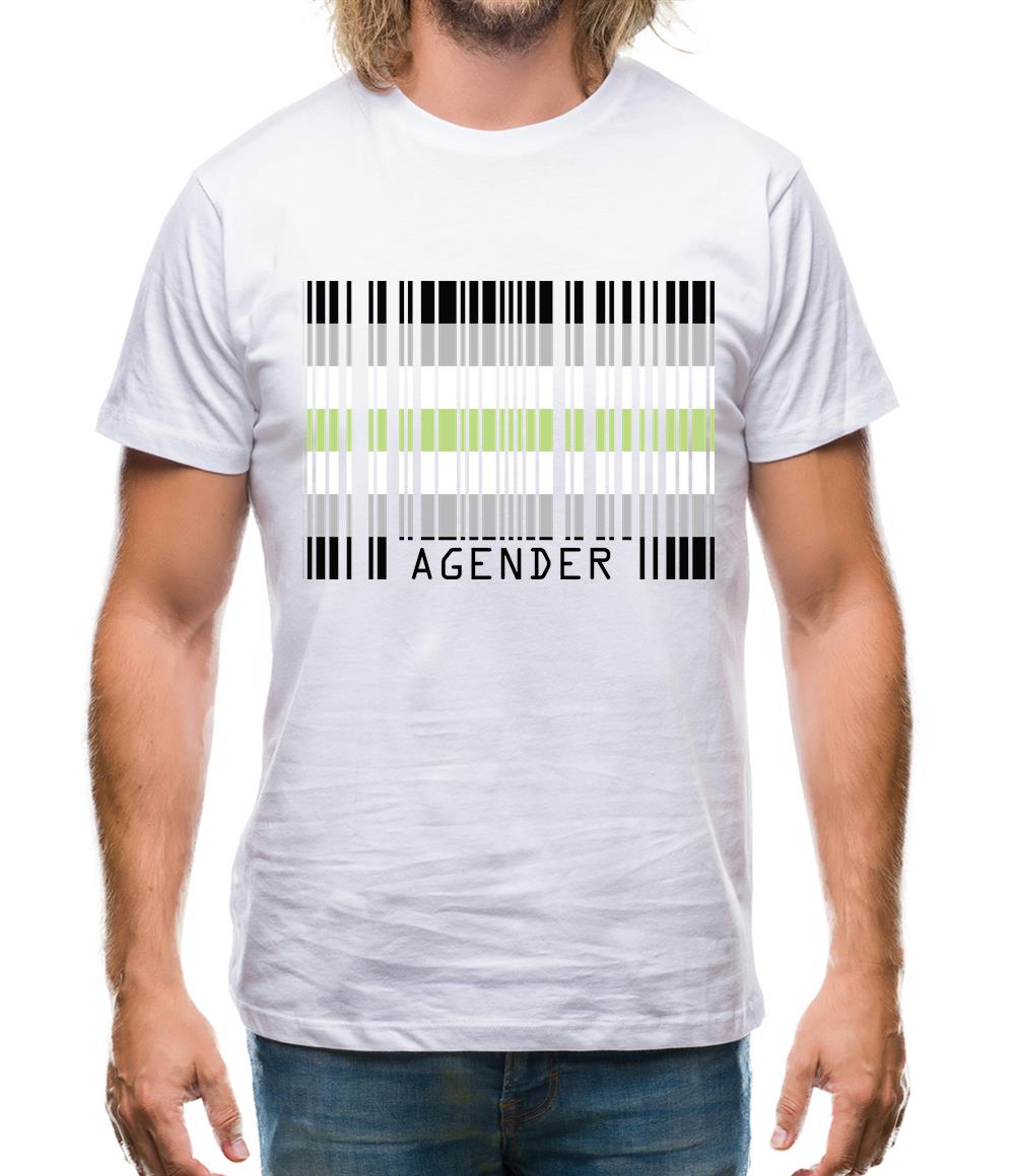 Lgbt Barcode Flags Agender Mens T-Shirt
