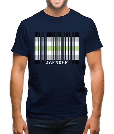 Lgbt Barcode Flags Agender Mens T-Shirt
