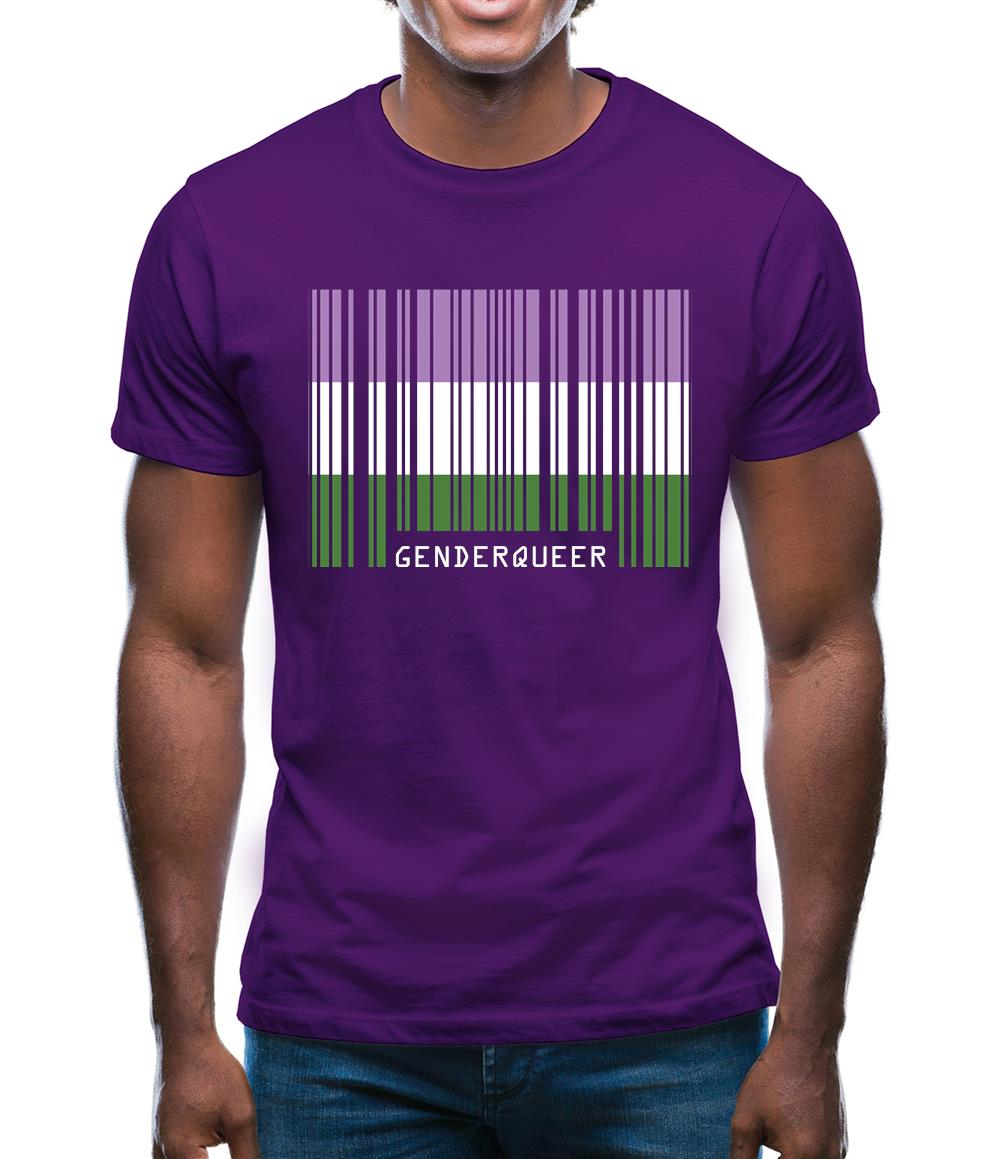 Lgbt Barcode Flags Gender Queer Mens T-Shirt