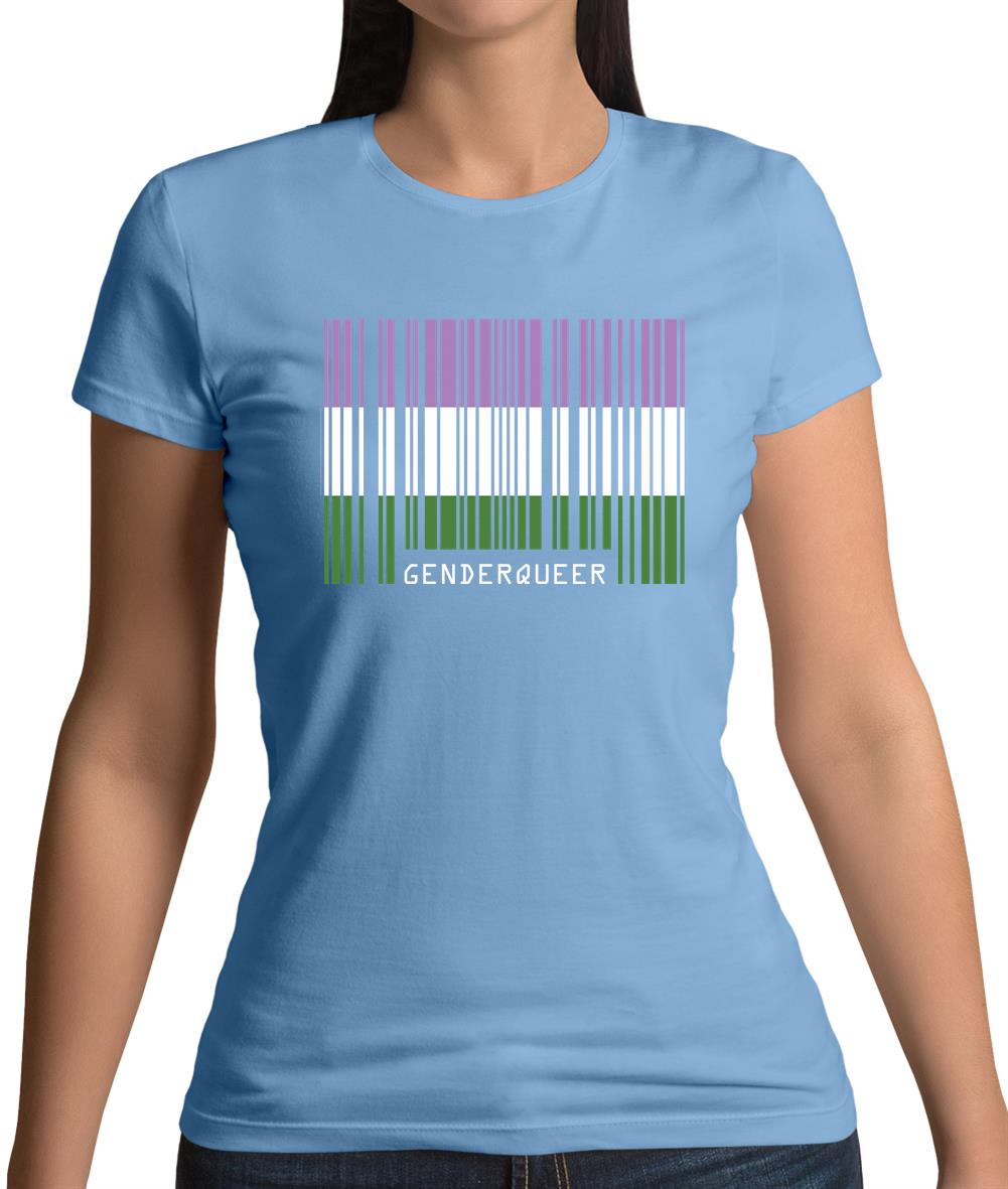 Lgbt Barcode Flags Gender Queer Womens T-Shirt