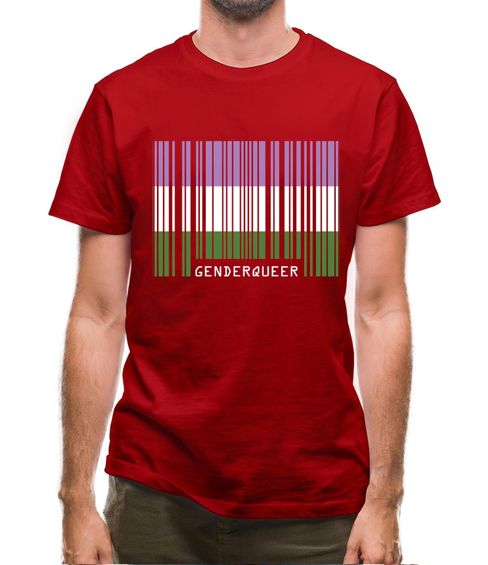Lgbt Barcode Flags Gender Queer Mens T-Shirt