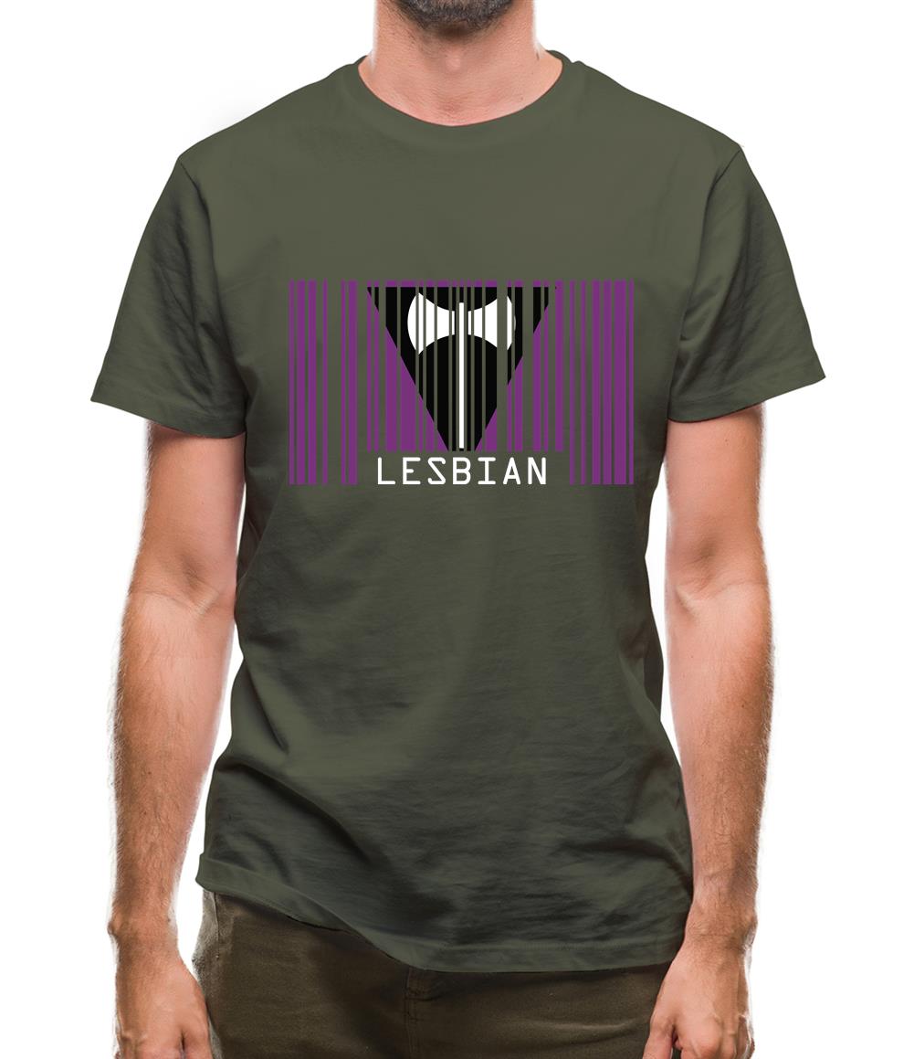 Lgbt Barcode Flags Lesbian Mens T-Shirt