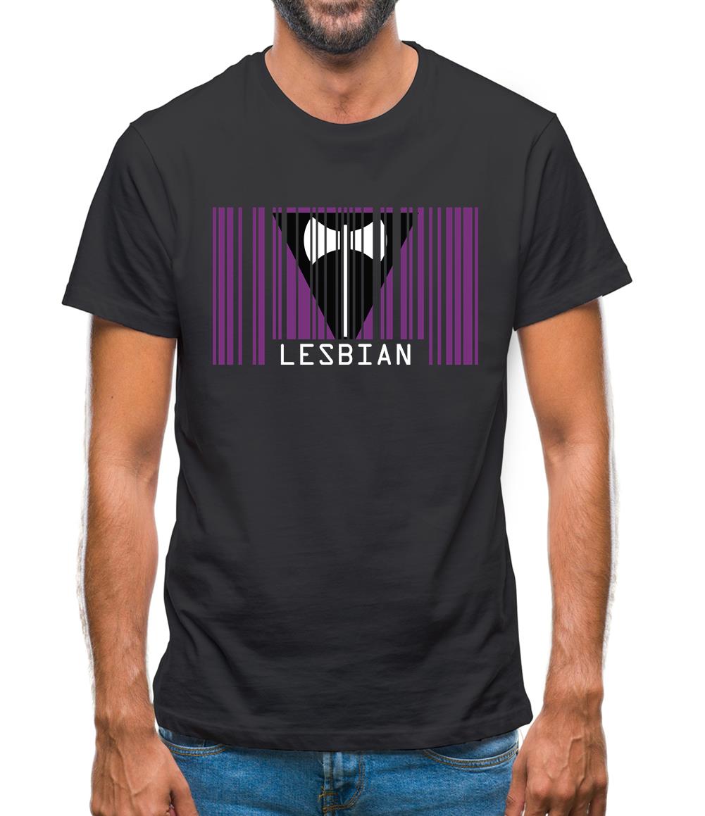 Lgbt Barcode Flags Lesbian Mens T-Shirt