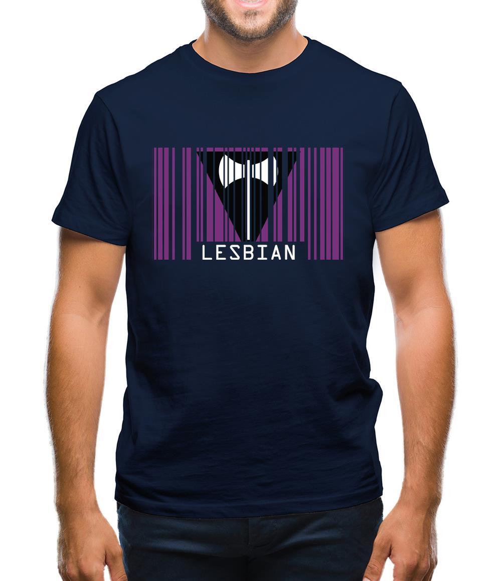 Lgbt Barcode Flags Lesbian Mens T-Shirt