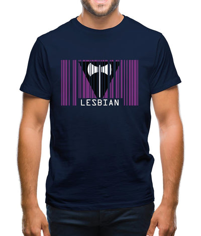 Lgbt Barcode Flags Lesbian Mens T-Shirt