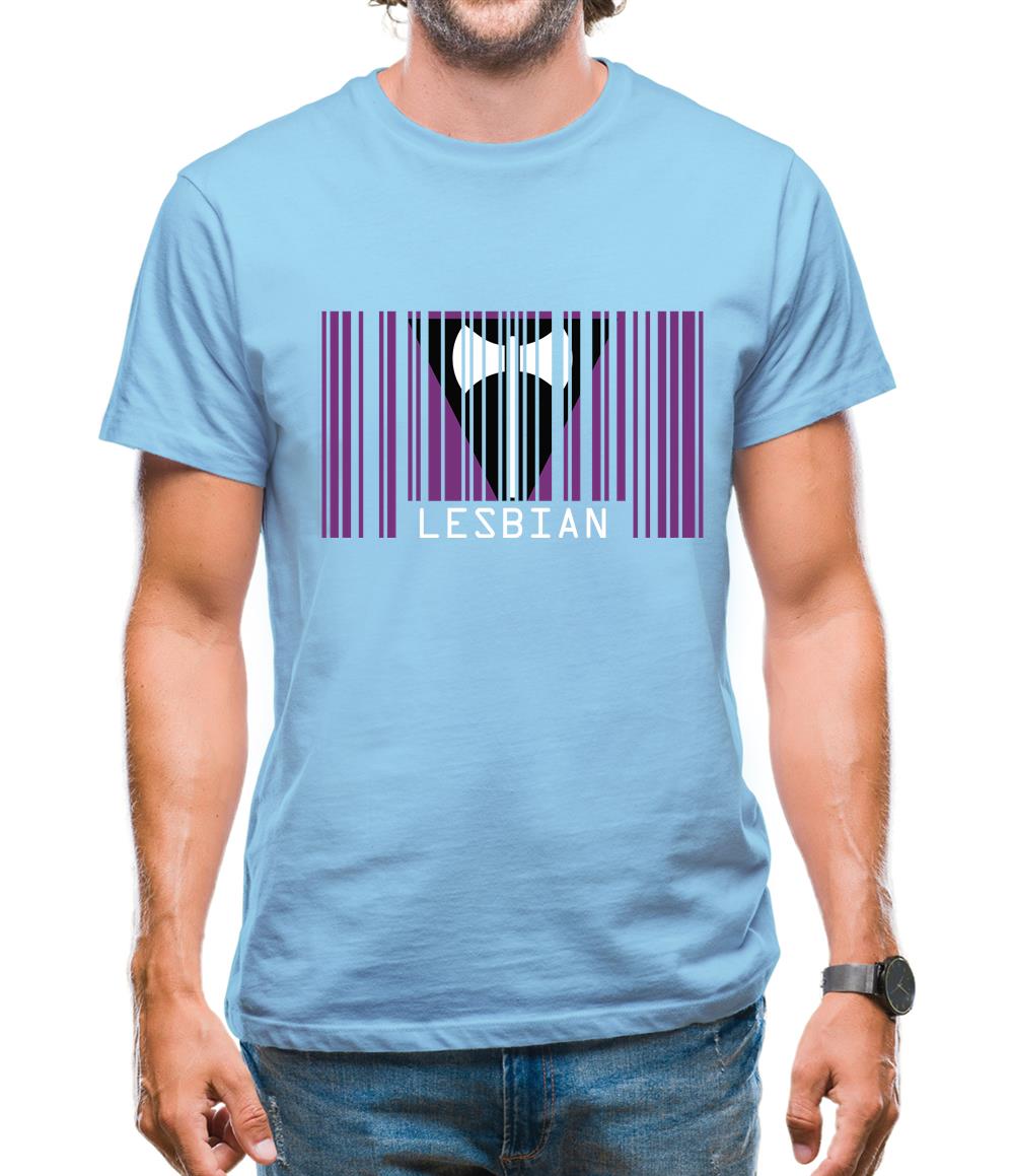 Lgbt Barcode Flags Lesbian Mens T-Shirt