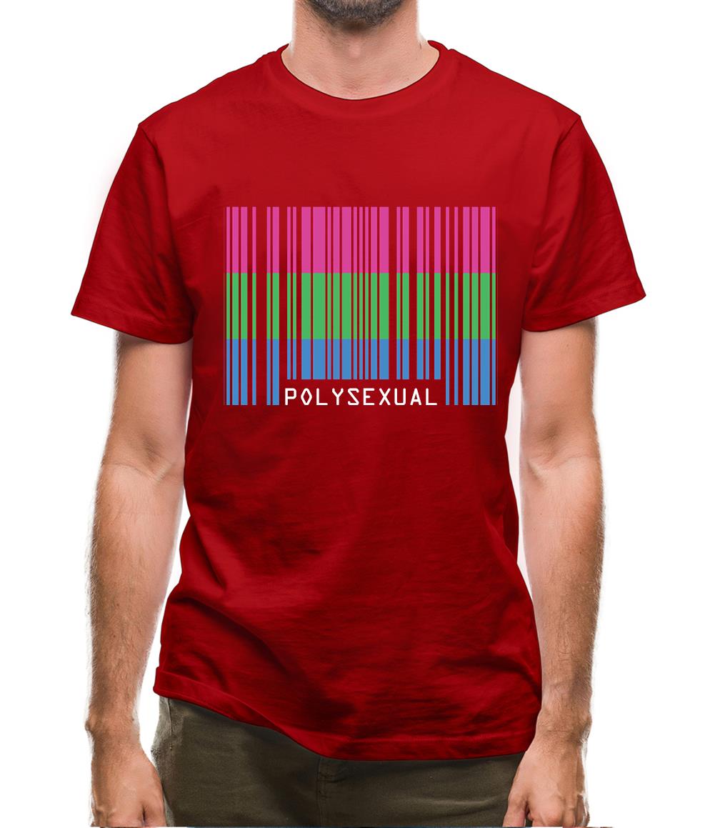Lgbt Barcode Flags Polysexual Mens T-Shirt