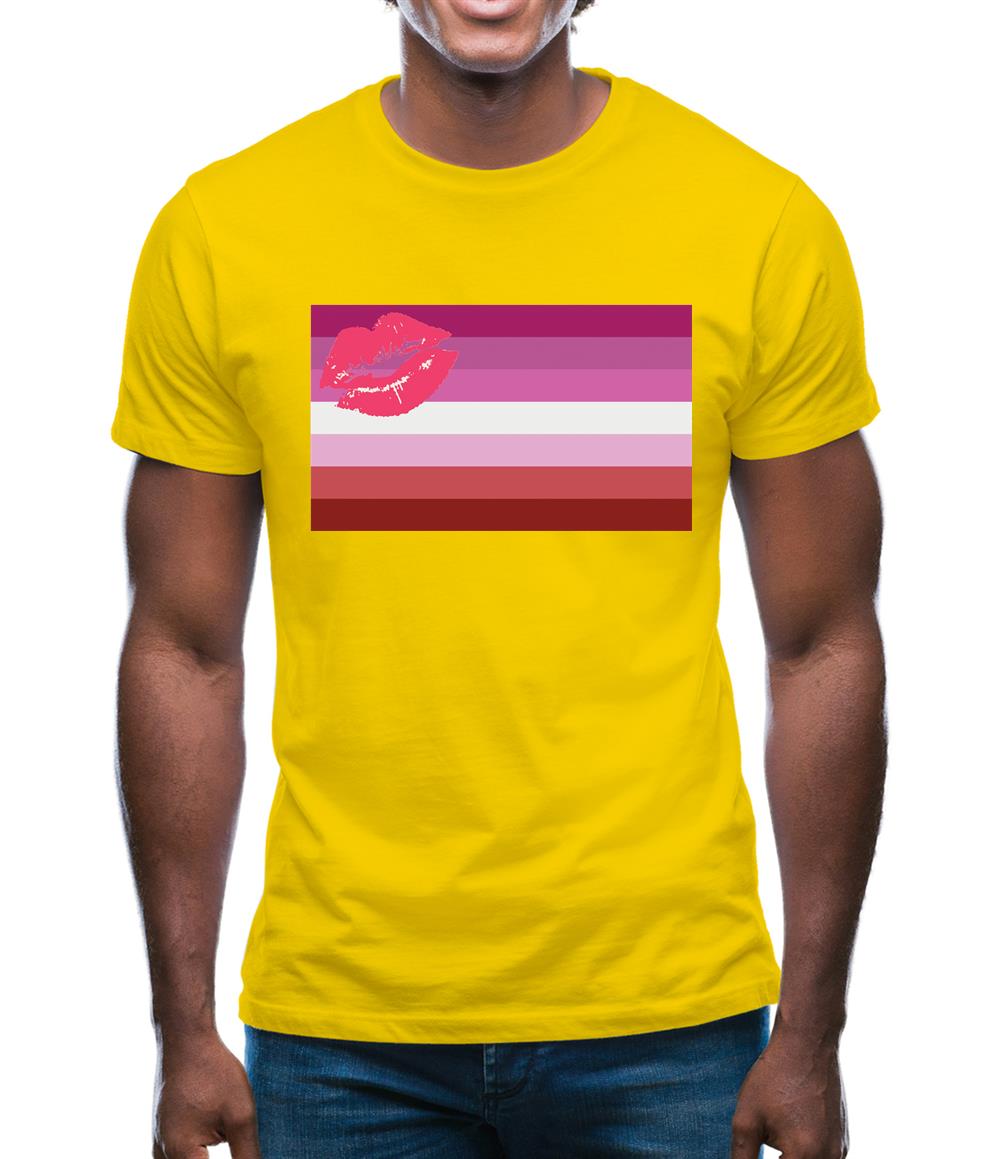 Lgbt Flags Lipstick Lesbian Mens T-Shirt