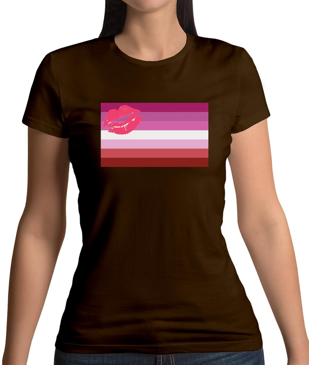 Lgbt Flags Lipstick Lesbian Womens T-Shirt