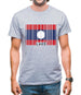 Laos Barcode Style Flag Mens T-Shirt