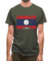 Laos Barcode Style Flag Mens T-Shirt