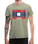 Laos Barcode Style Flag Mens T-Shirt