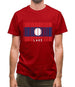 Laos Barcode Style Flag Mens T-Shirt